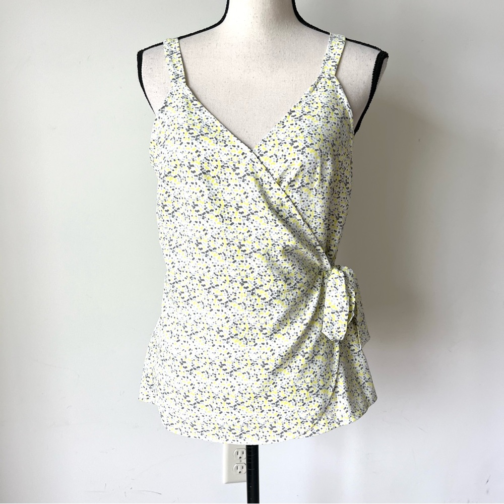BANANA REPUBLIC Sleeveless Polka Dot Tie Around Blouse—SZ. Small